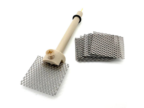 Platinum Coated Titanium Mesh Electrode With Holder - Set Of 10 PCS, Electrochemical Products, Redox.me, MSE Supplies