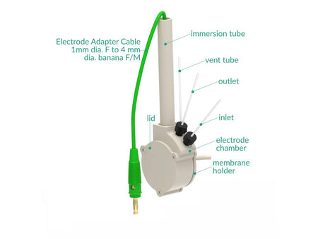 Reference Electrode Holder - Membrane Separation, 6 MM Dia. Electrodes, Electrochemical Products, Redox.me, MSE Supplies