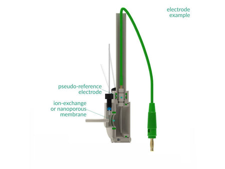 Reference Electrode Holder - Membrane Separation, 6 MM Dia. Electrodes, Electrochemical Products, Redox.me, MSE Supplies