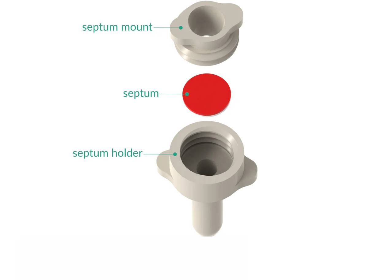 Septum Adapter, ND9 Septum, 20 Mm Long, Electrochemical Products, Redox.me, MSE Supplies