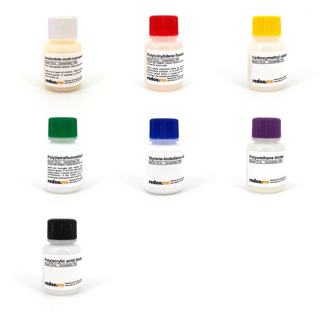 Binder kit - 7 x 25 ML, Electrochemical Products, Redox.me, MSE Supplies