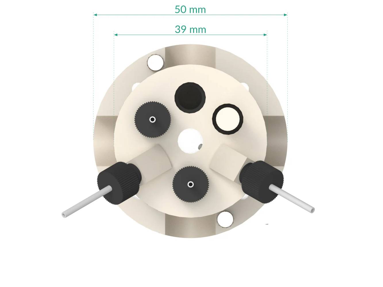 Two-Compartment Bottom Mount Electrochemical Cell 50 ML, Electrochemical Products, Redox.me, MSE Supplies