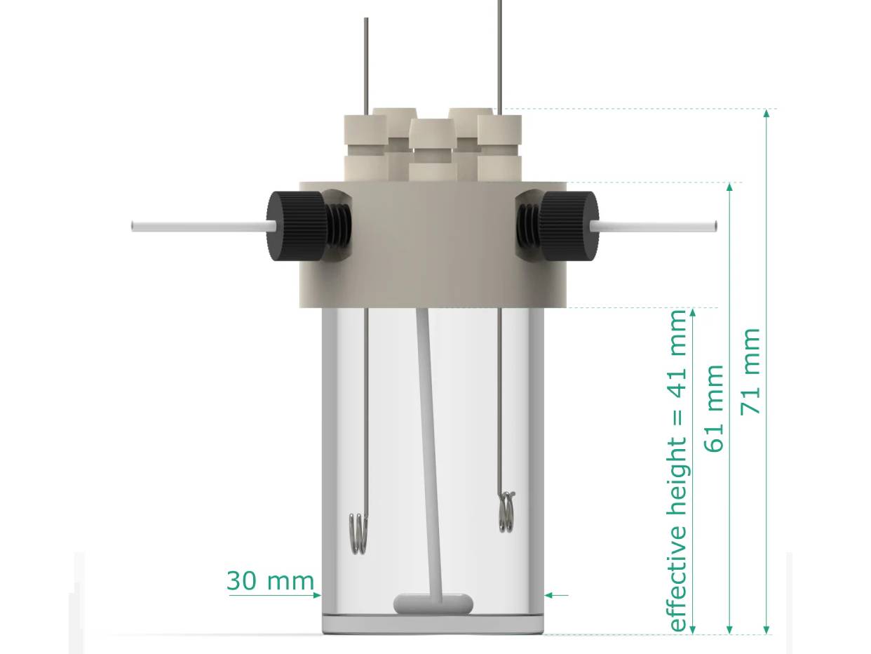 Electrosynthesis Reactor A-Series, 30 MM OD, 5-Port, Electrochemical Products, Redox.me, MSE Supplies
