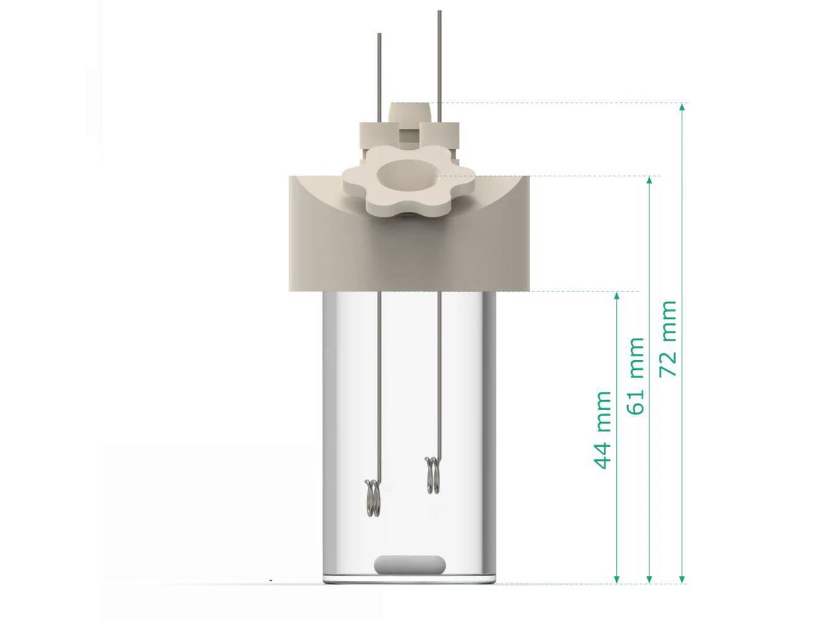 Electrosynthesis Reactor B-Series/Septa, 26 Mm Od, 3-Port, Electrochemical Products, Redox.me, MSE Supplies