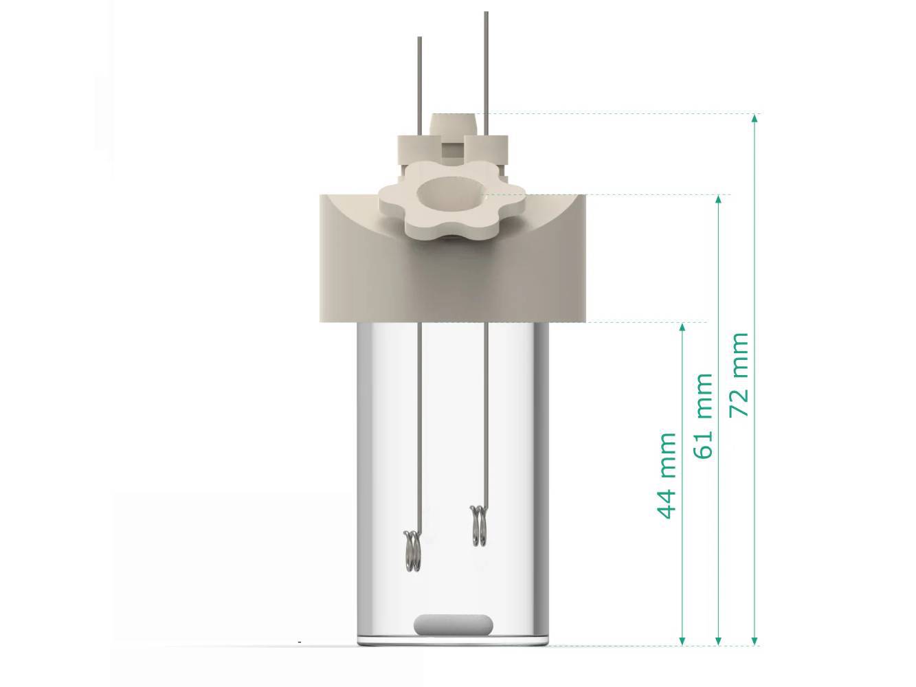 Electrosynthesis Reactor B-Series/Septa, 26 Mm Od, 3-Port, Electrochemical Products, Redox.me, MSE Supplies