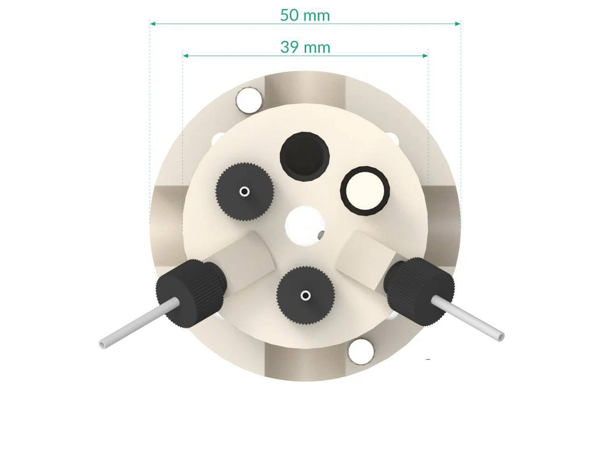 Two-Compartment Bottom Mount Electrochemical Cell 50 Ml, Electrochemical Products, Redox.me, MSE Supplies