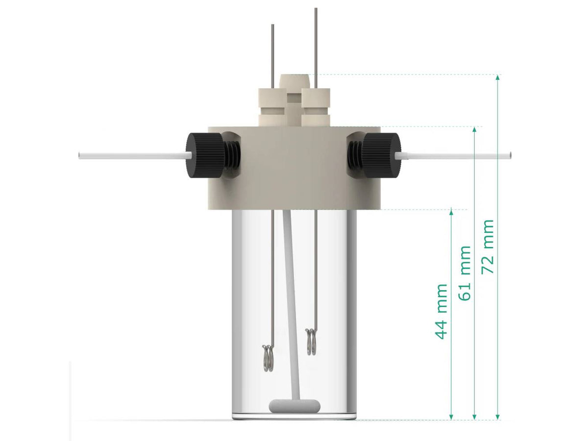 Electrosynthesis Reactor B-Series, 26 MM OD, 3-Port, Electrochemical Products, Redox.me, MSE Supplies