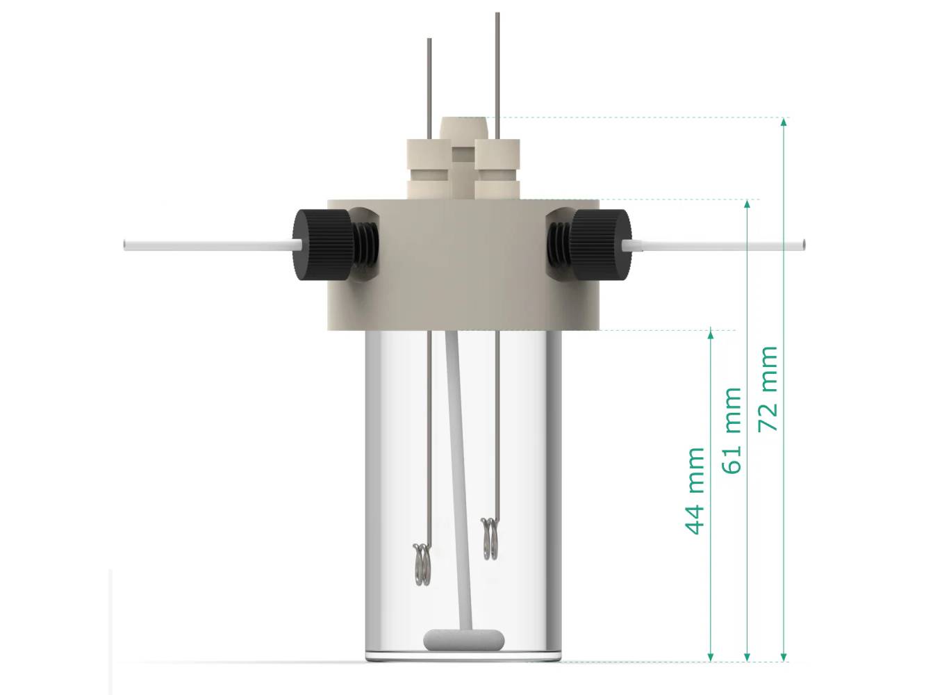 Electrosynthesis Reactor B-Series, 26 MM OD, 3-Port, Electrochemical Products, Redox.me, MSE Supplies