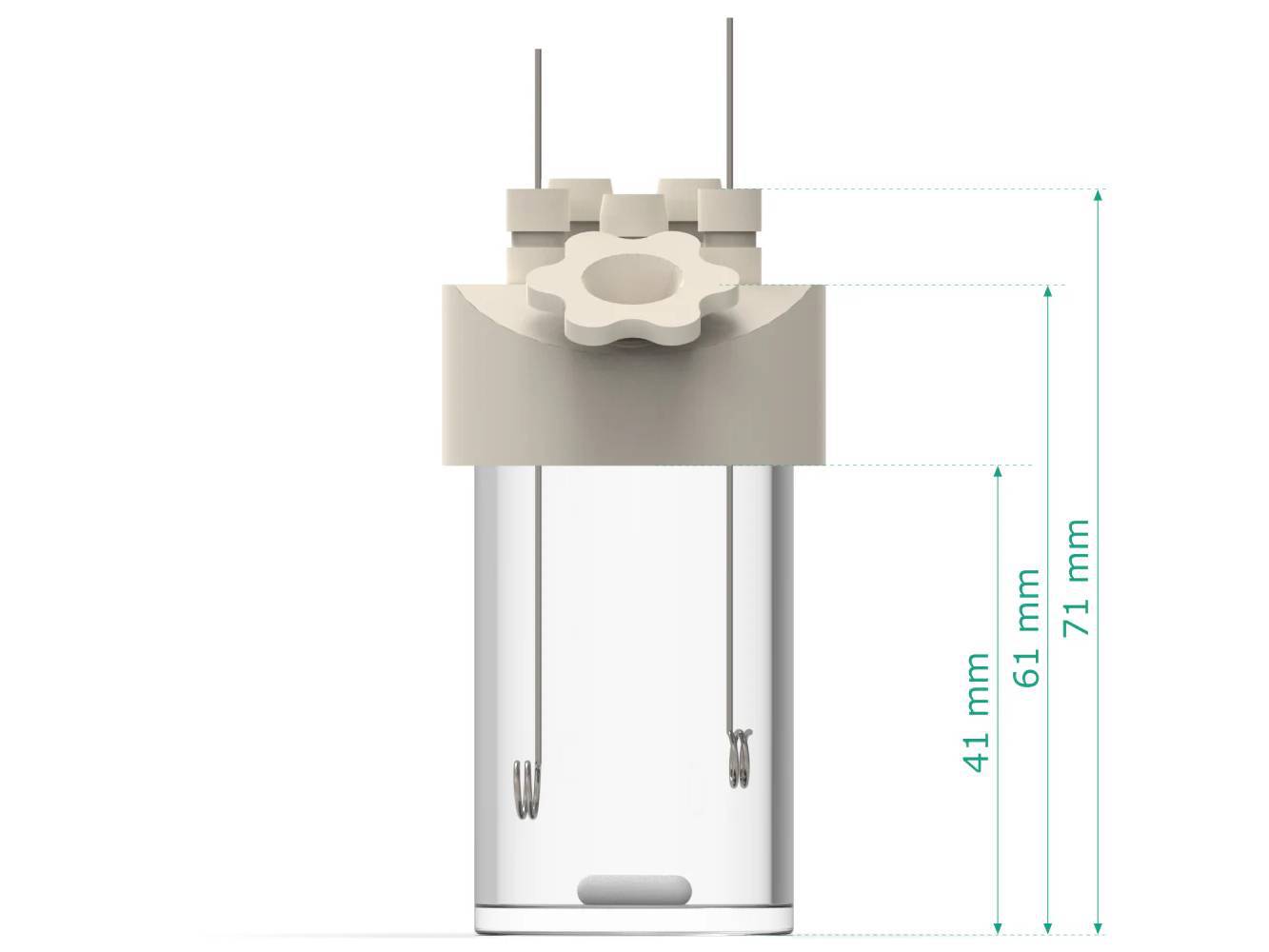 Electrosynthesis Reactor A-Series/Septa, 30 Mm Od, 5-Port, Electrochemical Products, Redox.me, MSE Supplies