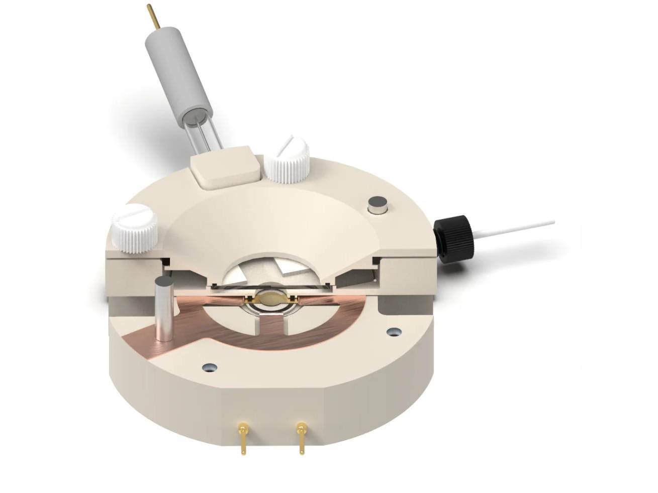 Raman Electrochemical Quartz Crystal Microbalance Flow Cell Flow Cell, Electrochemical Products, Redox.me, MSE Supplies