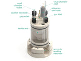 Bottom Mount Electrochemical H-Cell 50 Ml, Electrochemical Products, Redox.me, MSE Supplies