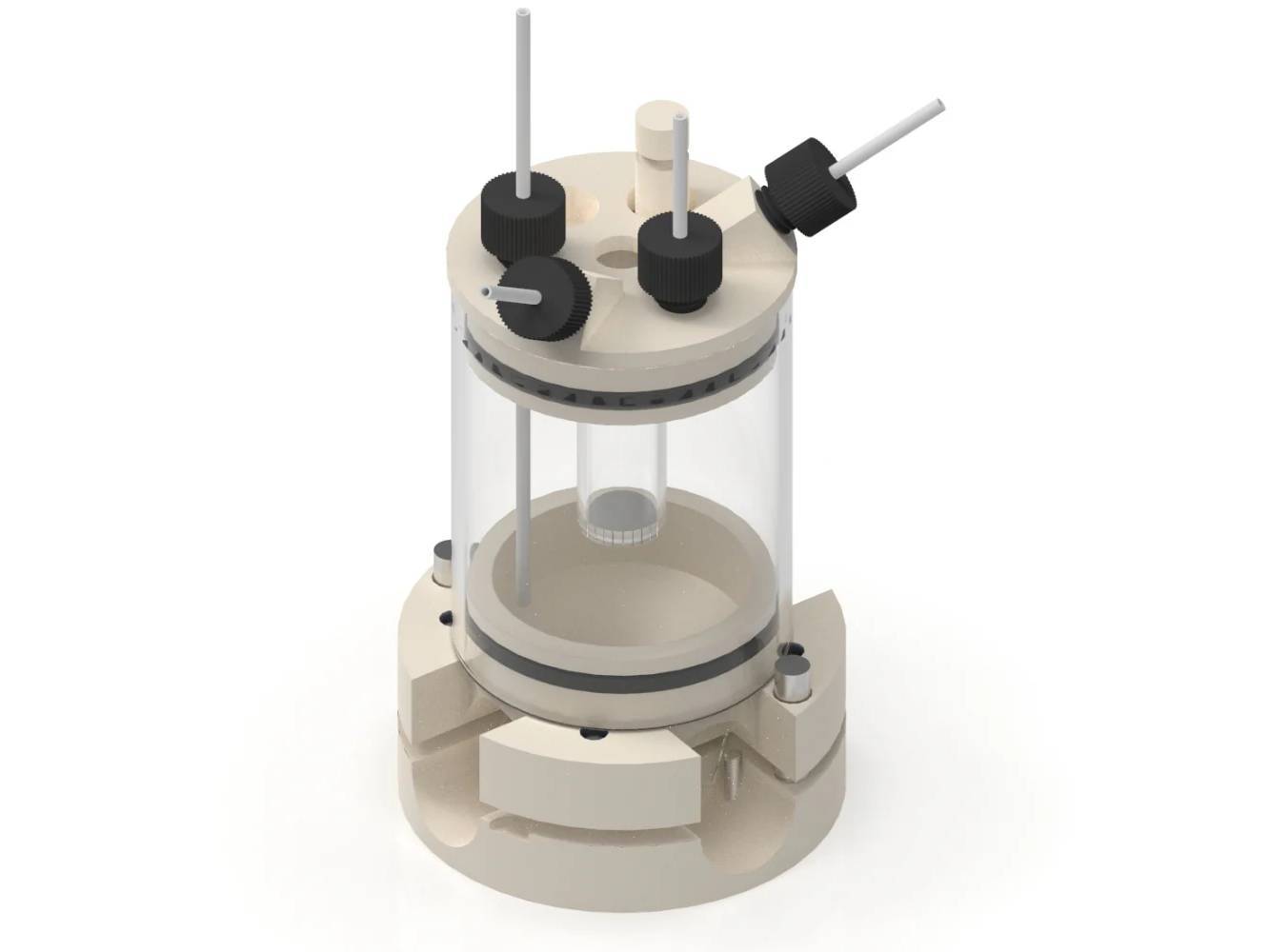 Two-Compartment Bottom Mount Electrochemical Cell 50 Ml, Electrochemical Products, Redox.me, MSE Supplies