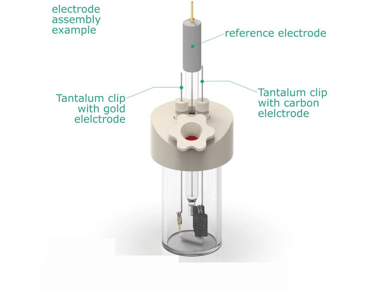 Electrosynthesis Reactor B-Series/Septa, 26 Mm Od, 3-Port, Electrochemical Products, Redox.me, MSE Supplies