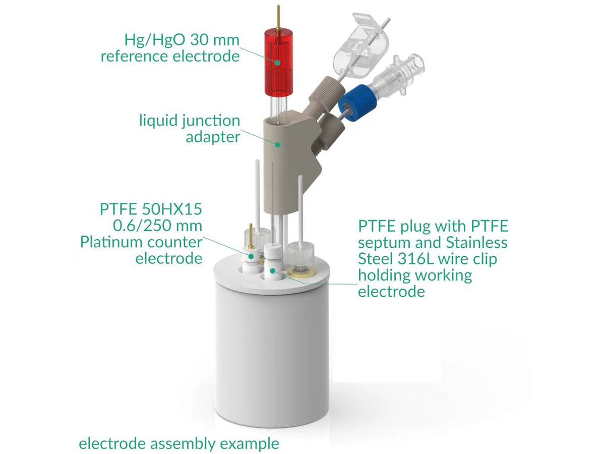 PTFE Basic Electrochemical Cell Setup, Electrochemical Products, Redox.me, MSE Supplies