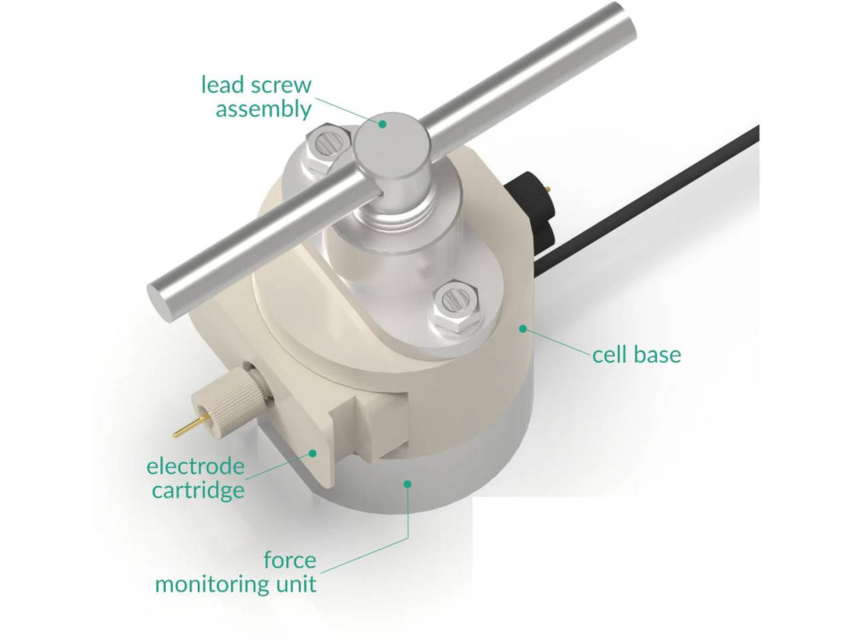 Three Electrode Battery Test Cell – Force Monitoring, Electrochemical Products, Redox.me, MSE Supplies