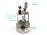 Two-Compartment Bottom Mount Electrochemical Cell 50 ML, Electrochemical Products, Redox.me, MSE Supplies