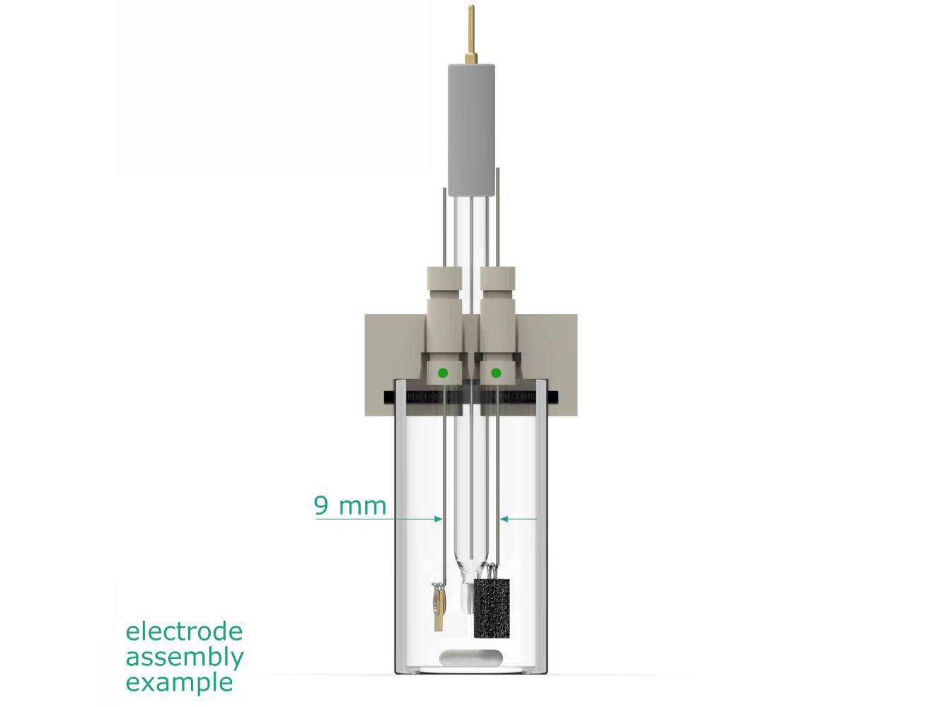 Electrosynthesis Reactor B-Series/Septa, 26 Mm Od, 3-Port, Electrochemical Products, Redox.me, MSE Supplies
