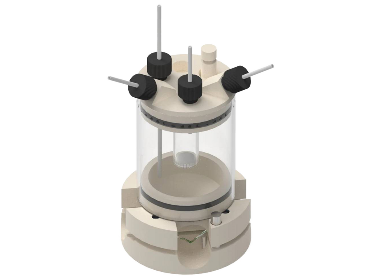 Two-Compartment Bottom Mount Electrochemical Cell 50 ML, Electrochemical Products, Redox.me, MSE Supplies