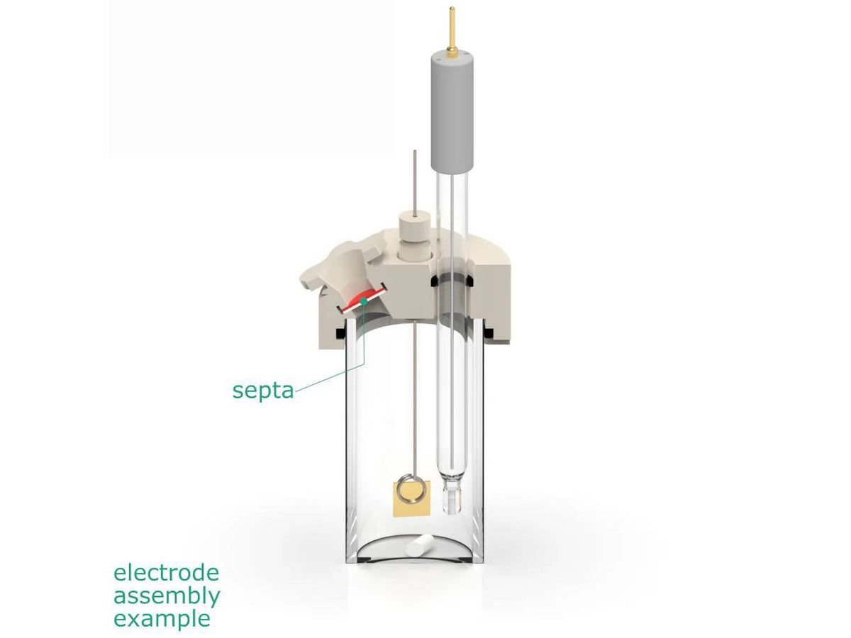 Electrosynthesis Reactor B-Series/Septa, 26 Mm Od, 3-Port, Electrochemical Products, Redox.me, MSE Supplies