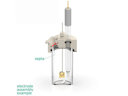 Electrosynthesis Reactor B-Series/Septa, 26 Mm Od, 3-Port, Electrochemical Products, Redox.me, MSE Supplies