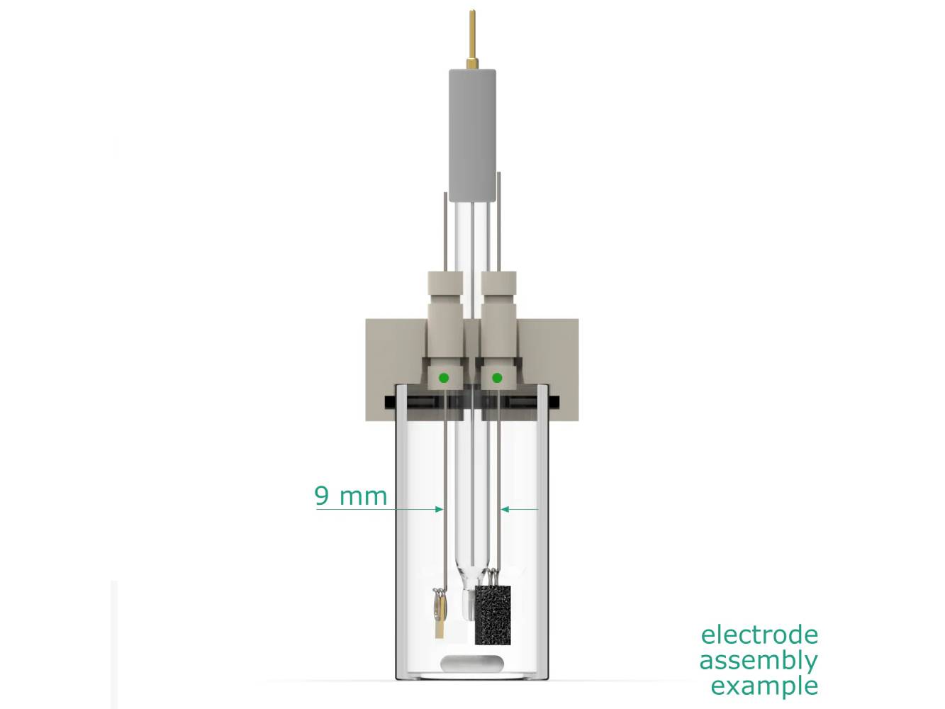 Electrosynthesis Reactor B-Series, 26 MM OD, 3-Port, Electrochemical Products, Redox.me, MSE Supplies