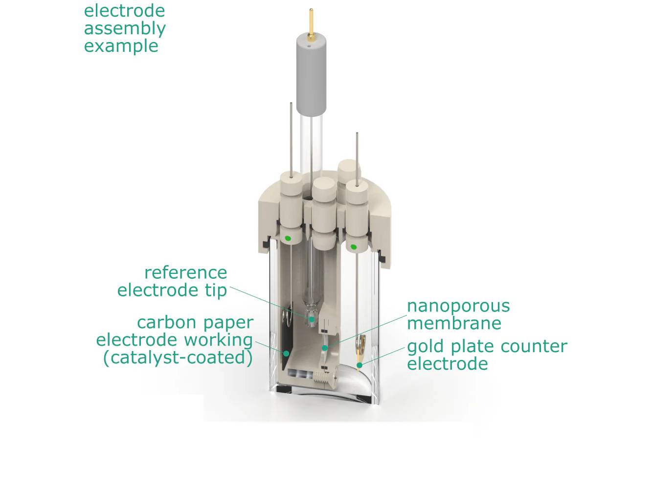 Electrosynthesis Reactor D-Series, 30 MM OD, Divided Cell, 5-Port, Electrochemical Products, Redox.me, MSE Supplies