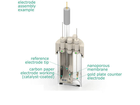 Electrosynthesis Reactor D-Series, 30 MM OD, Divided Cell, 5-Port, Electrochemical Products, Redox.me, MSE Supplies