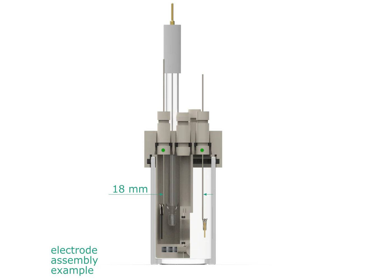 Electrosynthesis Reactor D-Series/Septa, 30 MM OD, Divided Cell, 5-Port, Electrochemical Products, Redox.me, MSE Supplies