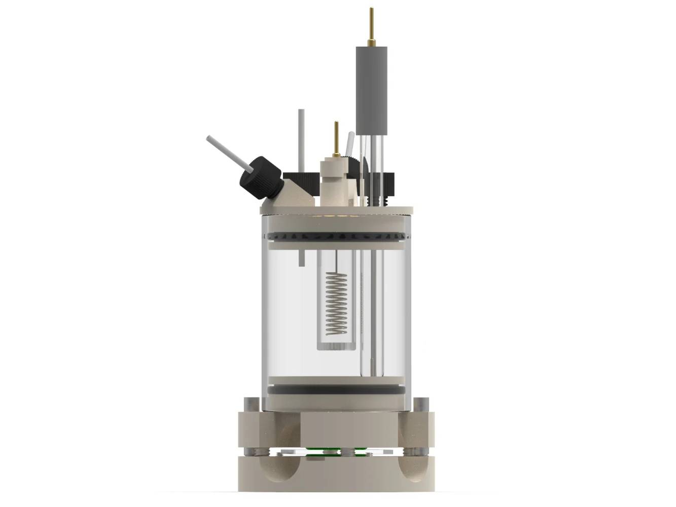 Two-Compartment Bottom Mount Electrochemical Cell 50 ML, Electrochemical Products, Redox.me, MSE Supplies