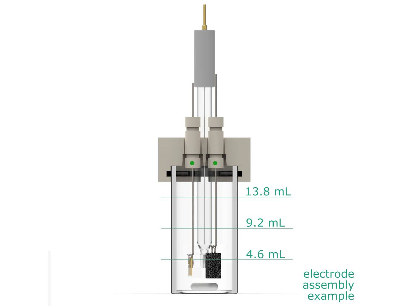 Electrosynthesis Reactor B-Series, 26 MM OD, 3-Port, Electrochemical Products, Redox.me, MSE Supplies