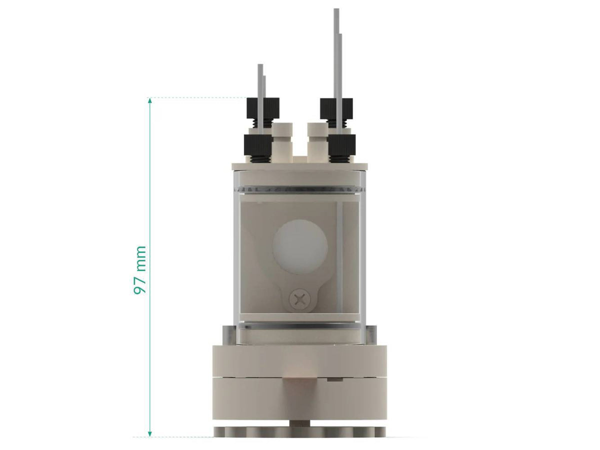 Bottom Mount Front Contact Electrochemical H-Cell Setup, Electrochemical Products, Redox.me, MSE Supplies