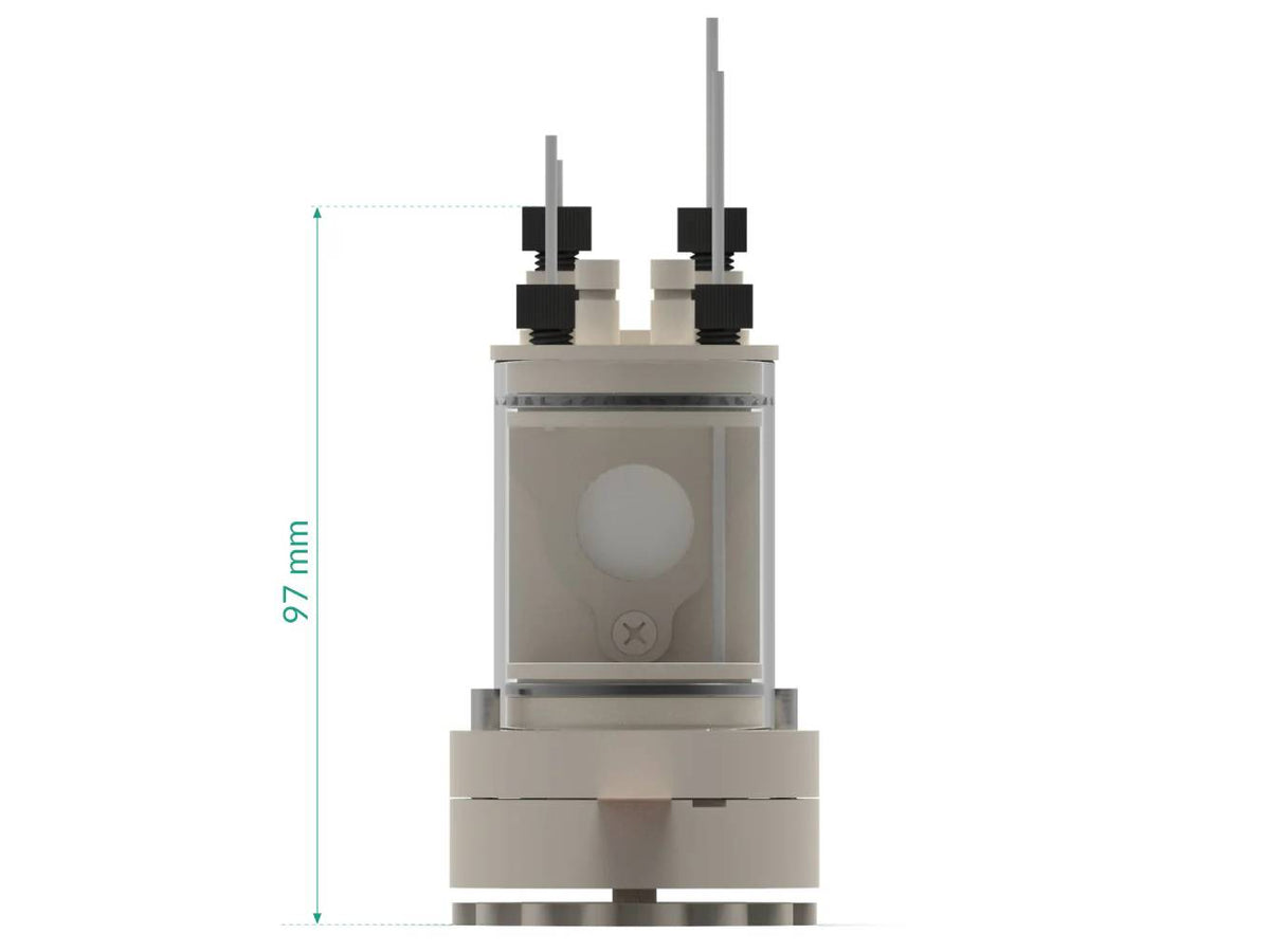 Bottom Mount Front Contact Electrochemical H-Cell, Electrochemical Products, Redox.me, MSE Supplies