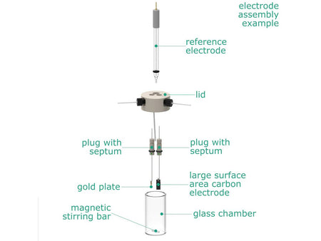Electrosynthesis Reactor B-Series, 26 MM OD, 3-Port, Electrochemical Products, Redox.me, MSE Supplies