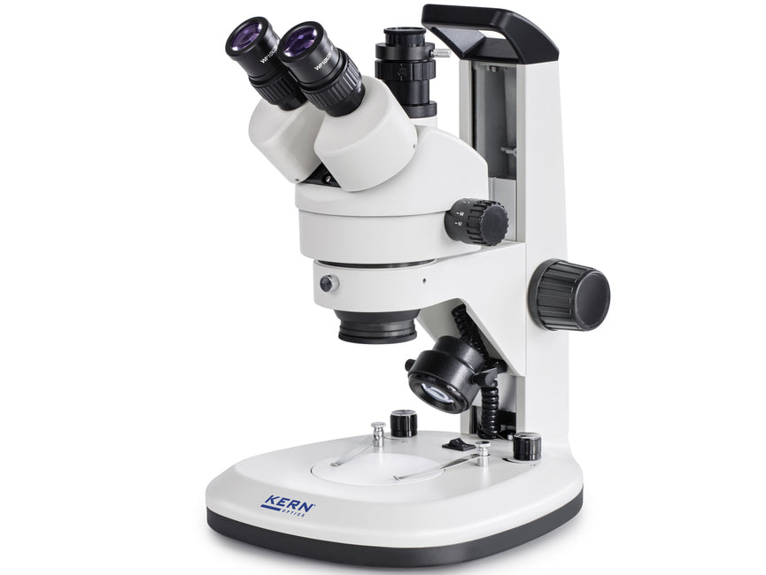 KERN OZL 464 Trinokular Stereo-Zoom-Mikroskop – Mit LED Auf- & Durchlicht, 7x–45x Vergrößerung, Für Schule & Labor