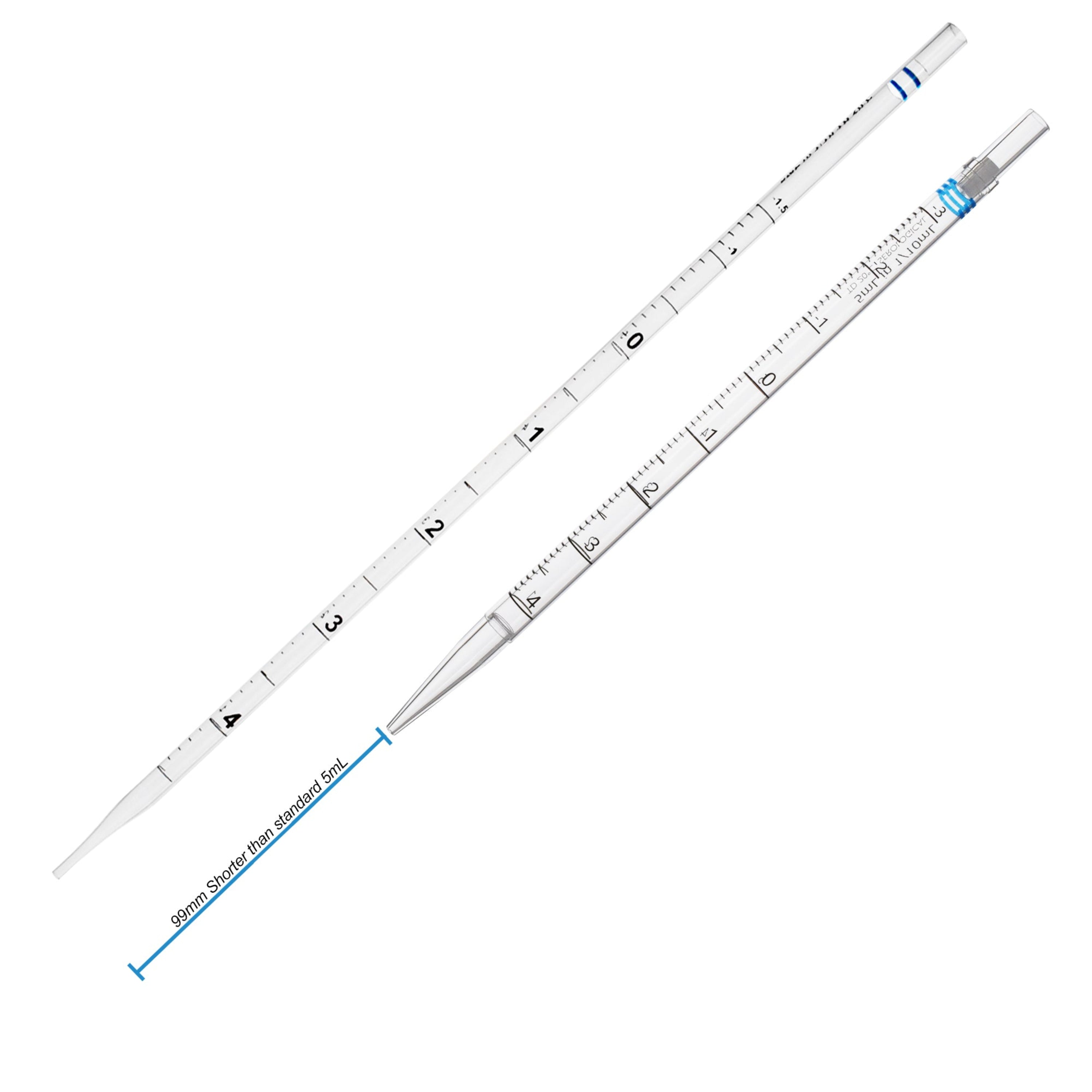 Short Serological Pipettes, 230mm, 5mL, strl, 200/cs