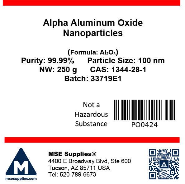 MSE PRO 100 nm High Purity 99.99% Alpha Aluminum Oxide Nanoparticles, Chemicals and Compounds, MSE Supplies LLC, MSE Supplies