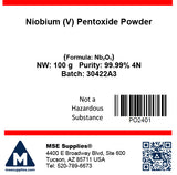 MSE PRO Niobium (V) Pentoxide (Nb<sub>2</sub>O<sub>5</sub>) 99.99% 4N Powder - MSE Supplies LLC