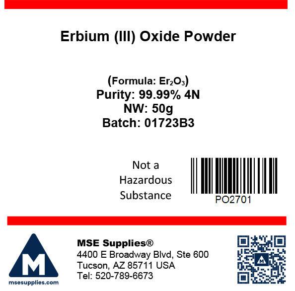 MSE PRO Erbium (III) Oxide (Er<sub>2</sub>O<sub>3</sub>) 99.99% 4N Powder, Chemicals and Compounds, MSE Supplies LLC, MSE Supplies