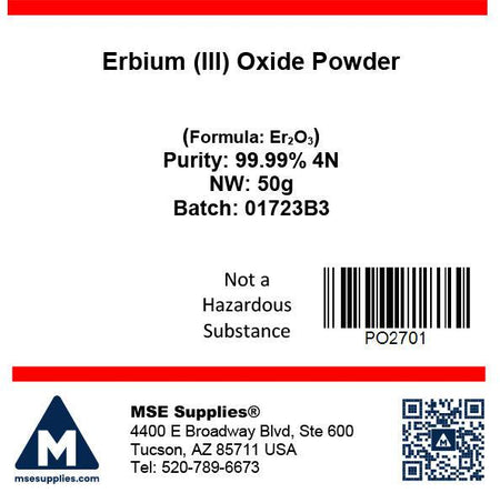 MSE PRO Erbium (III) Oxide (Er<sub>2</sub>O<sub>3</sub>) 99.99% 4N Powder, Chemicals and Compounds, MSE Supplies LLC, MSE Supplies