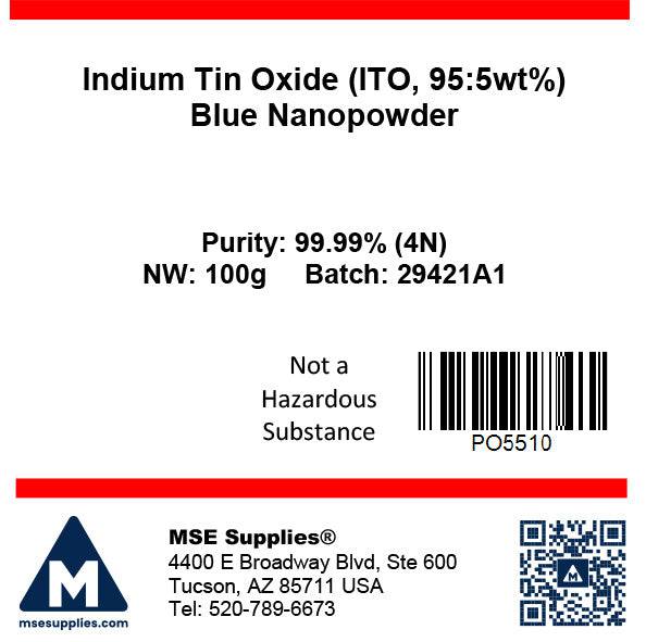 MSE PRO Indium Tin Oxide (ITO, 95:5wt%) Blue Nanopowder 99.99% (4N), 100g, Chemicals and Compounds, MSE Supplies LLC, MSE Supplies