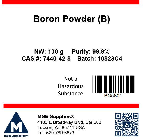 MSE PRO Boron, B, 99.9% Powder, 100g, Chemicals and Compounds, MSE Supplies LLC, MSE Supplies