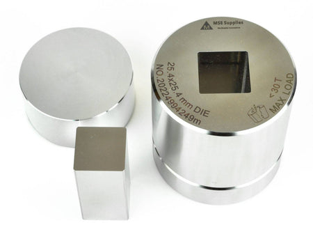 MSE PRO 25.4x25.4 mm (1x1") Square Dry Pellet Pressing Die Set, Pellet Press Die Set, MSE Supplies LLC, MSE Supplies