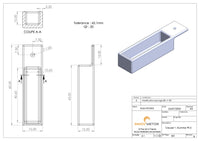 Customized MSE PRO alumina crucibles per creuset 1 drawing: Thickness: 2.2 mm, Length: 45mm, Depth: 10 mm, Total height: 12 mm, Width: 15 mm - Crucibles - MSE Supplies LLC - MSE Supplies