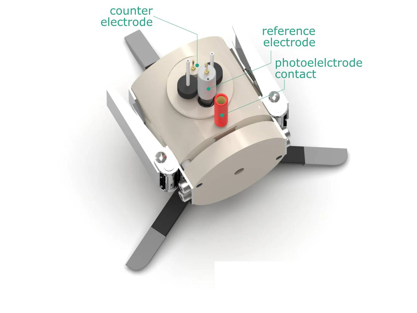 Hook Clamp Assembled Front Contact Photo-Electrochemical Cell, Electrochemical Products, Redox.me, MSE Supplies
