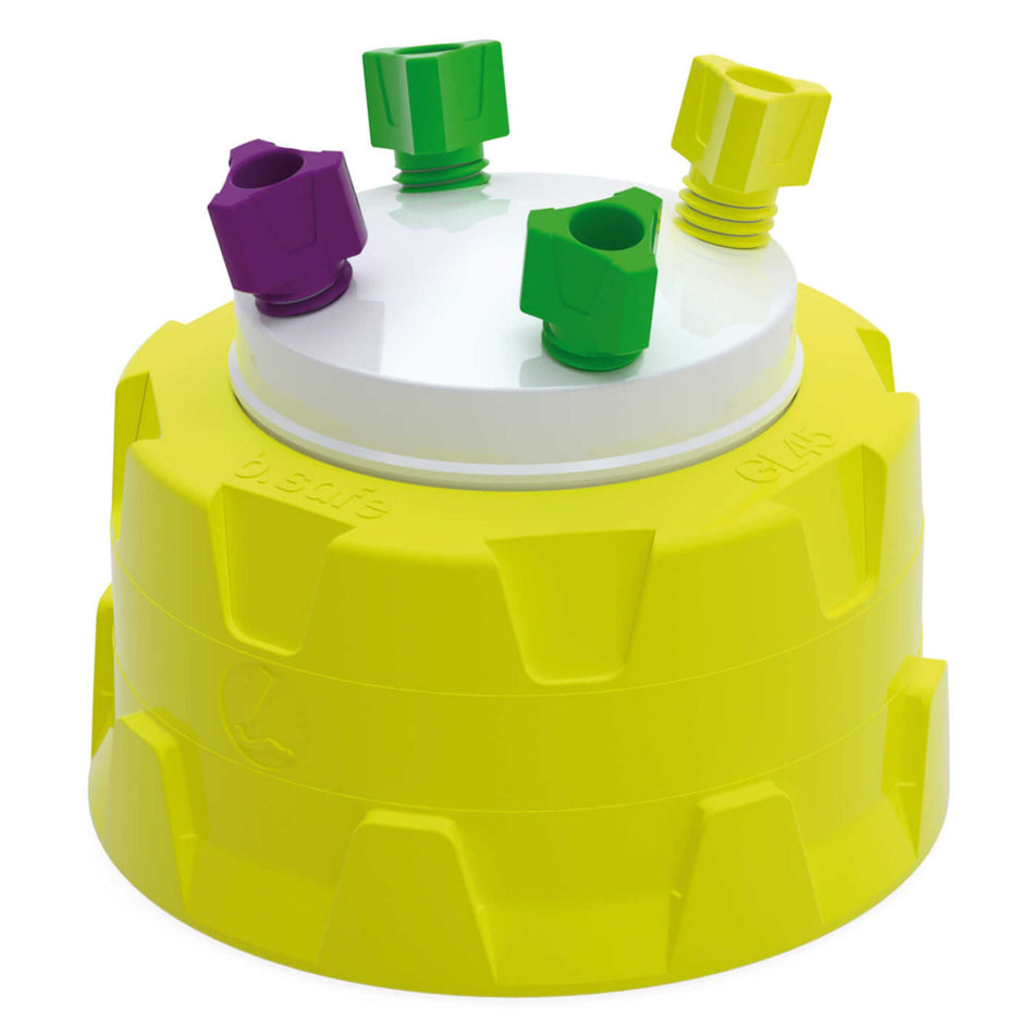 b.safe System Caps GL45 (4x UNF 1/4" ) (PTFE/PP )