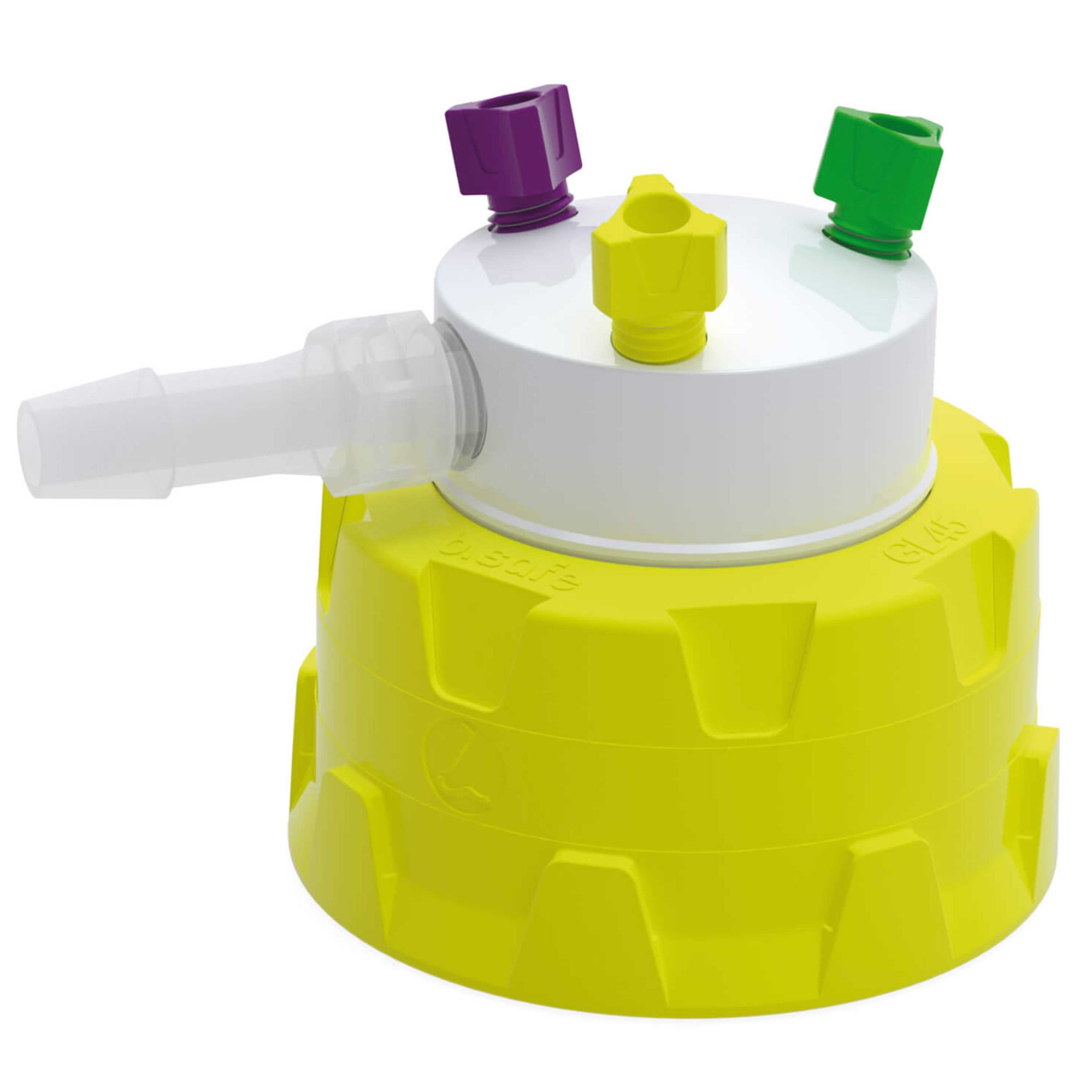 b.safe System Caps GL45 (3x UNF 1/4", 1x NPT 1/8" ) (PTFE/PP )