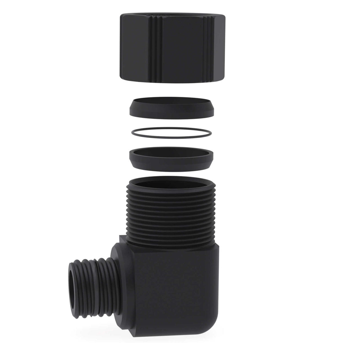 b.safe Angled Connector (90°, 1x Ø 32 mm, 1x GL25 (m) ) (PE-EX )