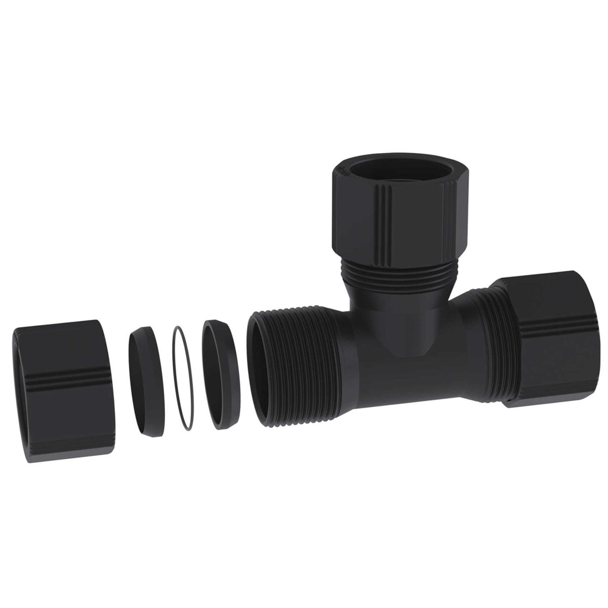 b.safe T-Connection Tubes for Waste Pipes (90°, L 125 mm, 3x Ø 32 mm ) (PE-EX )