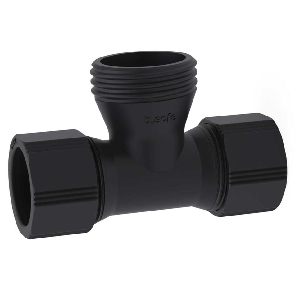 b.safe T-Connection Tubes for Waste Pipes (125 mm, 2x Ø 32 mm, 1x GL45 (m) ) (PE-EX )