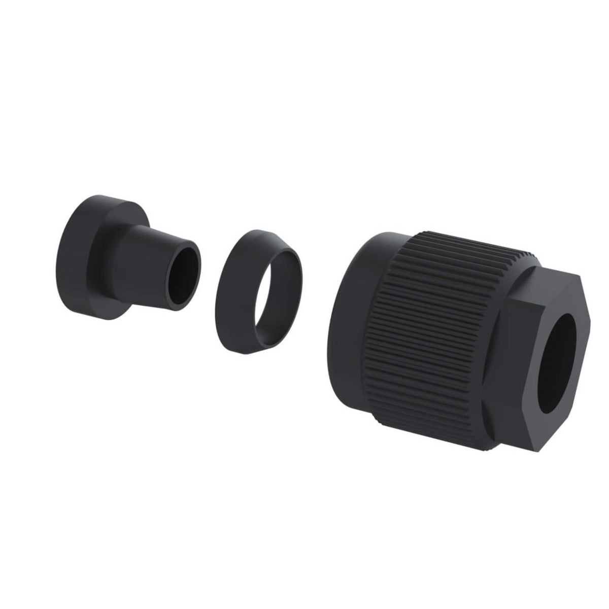b.safe Screw Joint for Waste Tube Smooth (GL25 (f), Ø 13,6 x 16,2 mm ) (PTFE-EX/PE-EX/PPS )